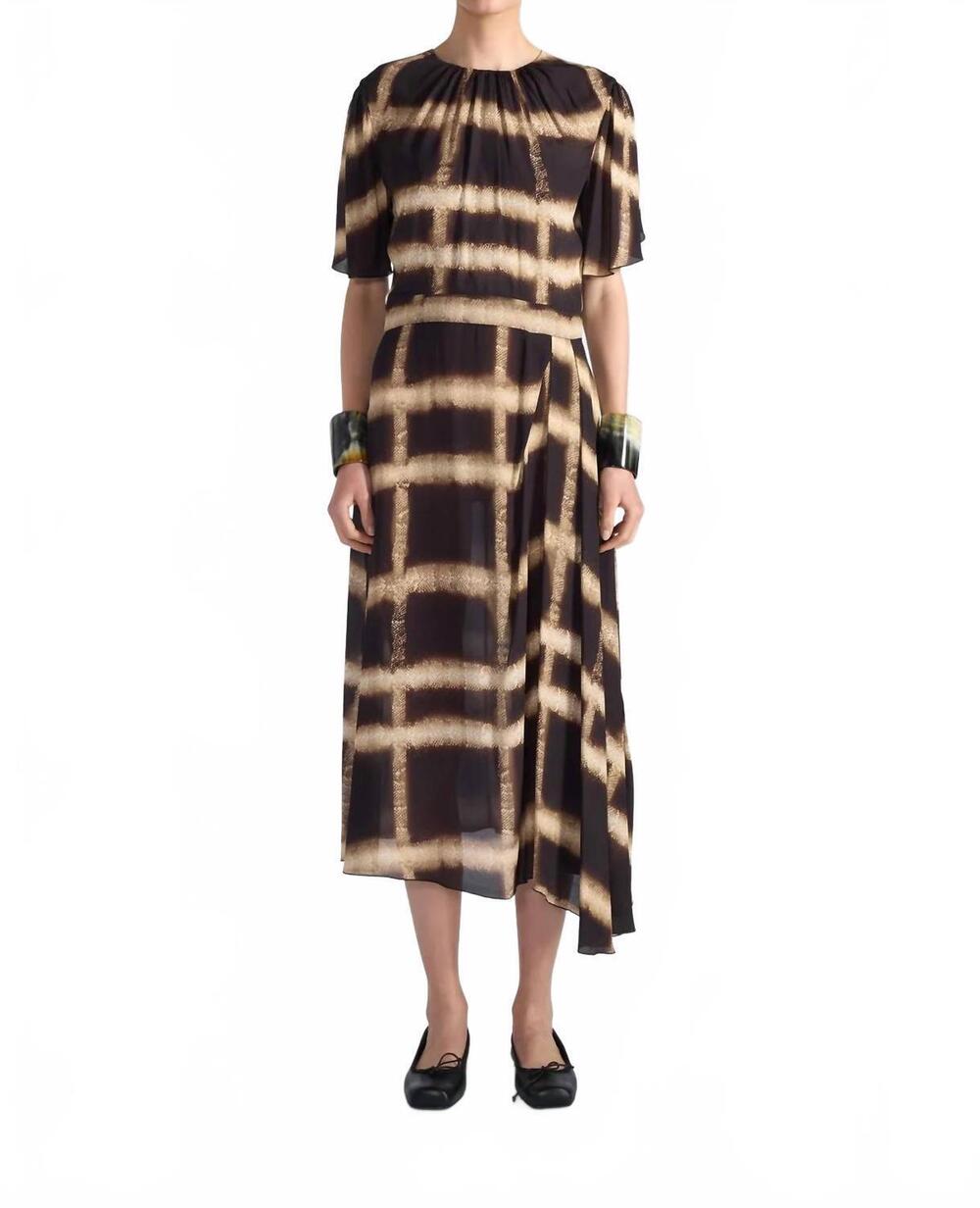 NEW LIVIANA CONTI havana midi dress in fondant python